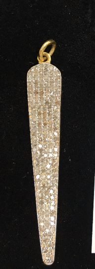 14k Solid Gold Spike Diamond Pendants