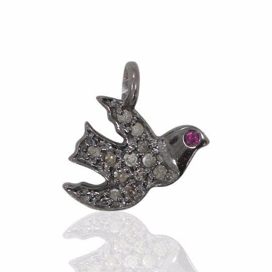Bird Diamond Charm, 9x11mm Small Bird Shape Charms