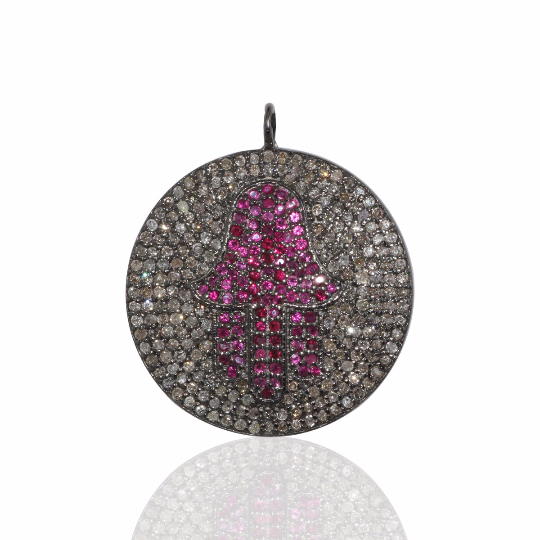 Hamsa on Disc Diamond charm