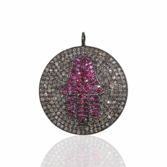 Hamsa on Disc Diamond charm