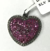 Heart Shape Diamond Charms