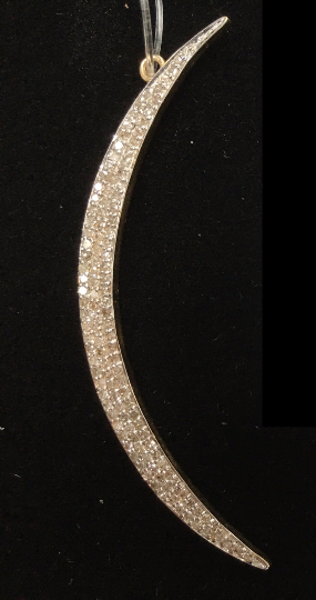 14k Solid Gold Crescent Moon Diamond