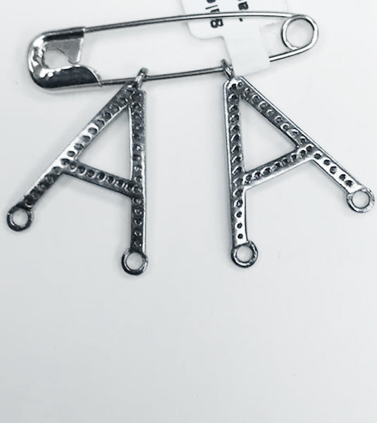 Letter A Diamond Charm .925 Oxidized Sterling Silver Diamond Charms, Genuine handmade pave diamond Charm Size Approx 0.96"( 19 x 24 MM)