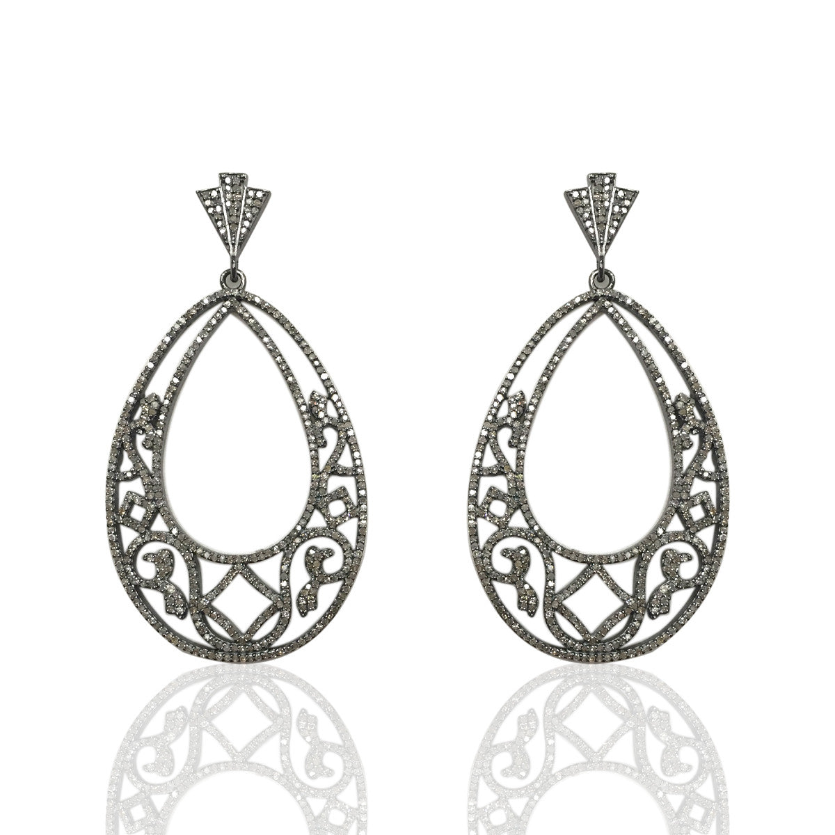 Diamond Silver Earring