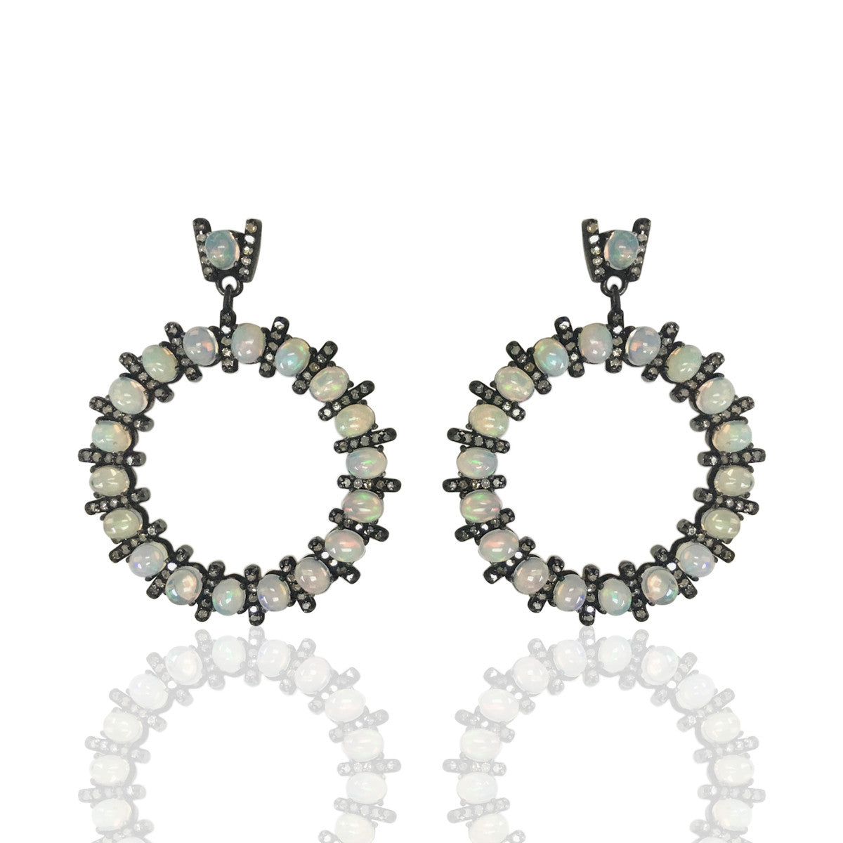 Round Diamond Silver Earring