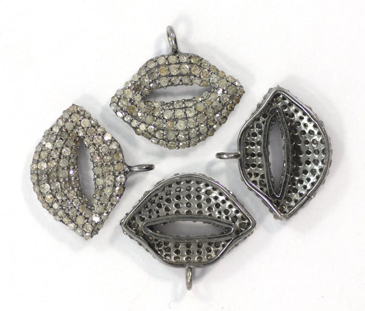 LIP Shape Diamond Pendants. Genuine handmade pave diamond Pendant. Approx Size 0.92"(7 x 23 mm)
