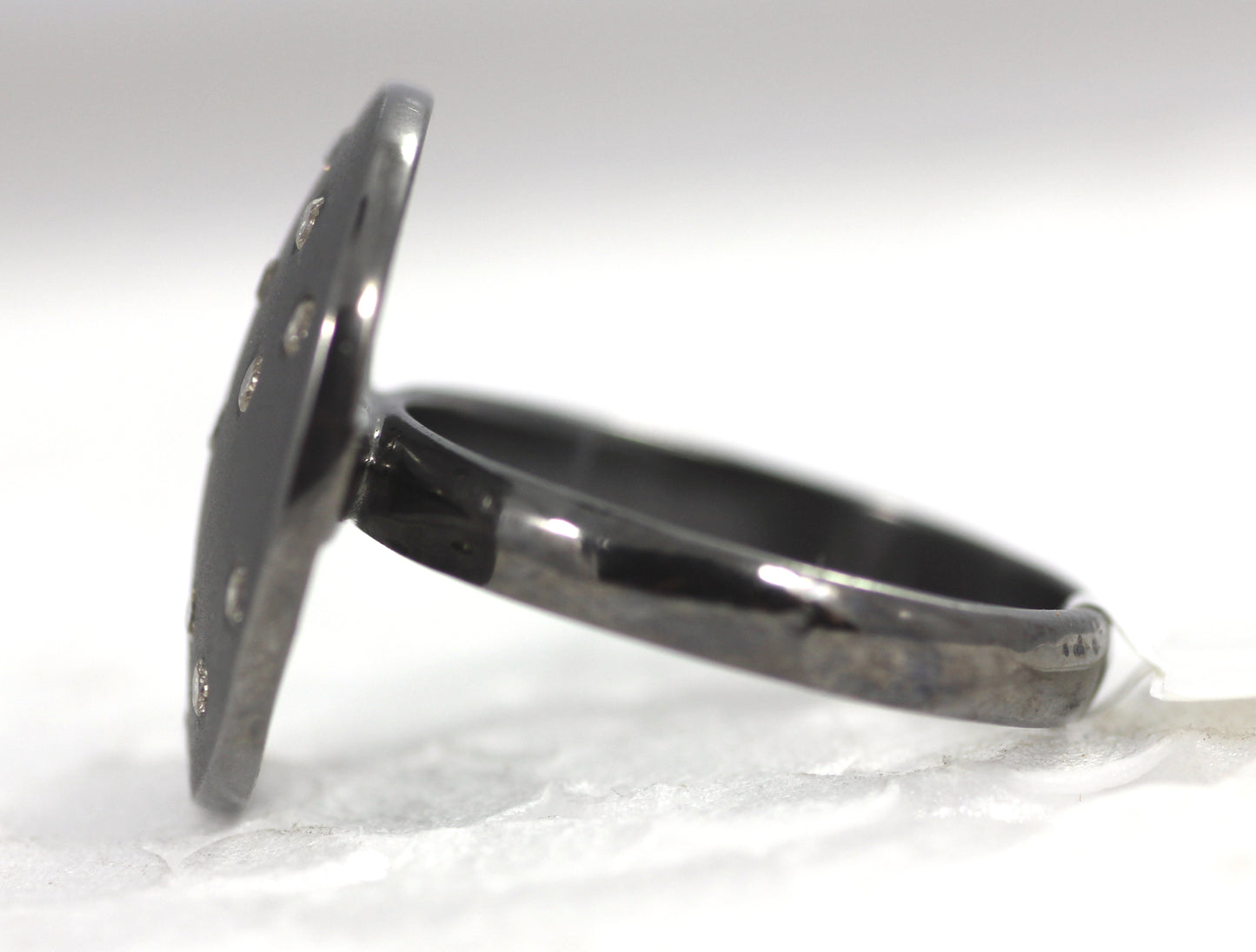 Silver Pave Diamond Ring .925 Oxidized Sterling Silver Diamond Ring, Genuine handmade pave diamond Ring Size Approx 0.76"(19 MM)