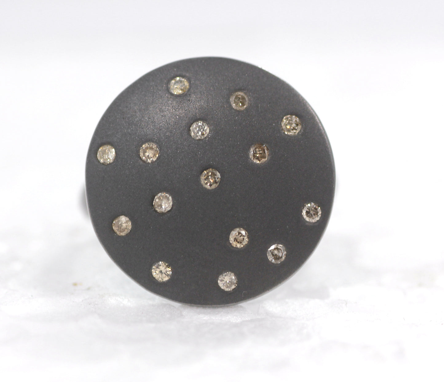Silver Pave Diamond Ring .925 Oxidized Sterling Silver Diamond Ring, Genuine handmade pave diamond Ring Size Approx 0.76"(19 MM)