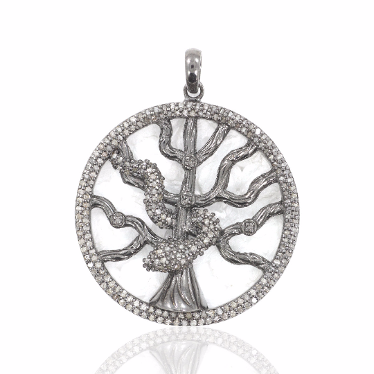 Pave Diamond Detail on Cross Charms, Gorgeous Oval Pendant.