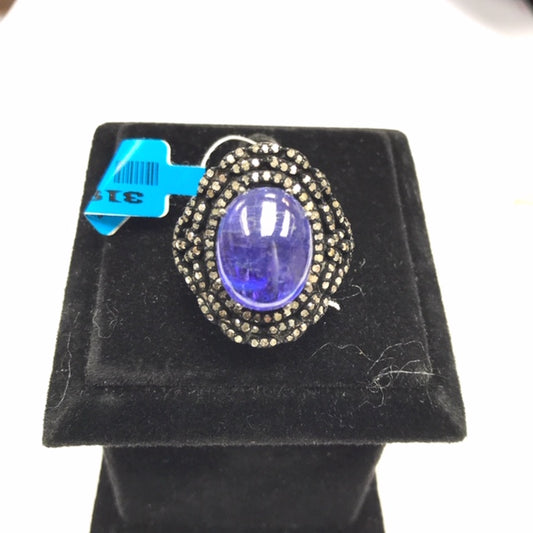 Tanzanite Diamond Ring with Black Rhodium