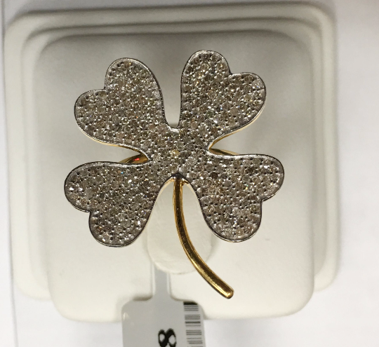14k Solid Gold Flower Diamond Rings. Genuine handmade pave diamond Rings. Approx Size 1.04 "(26 x 26 mm)