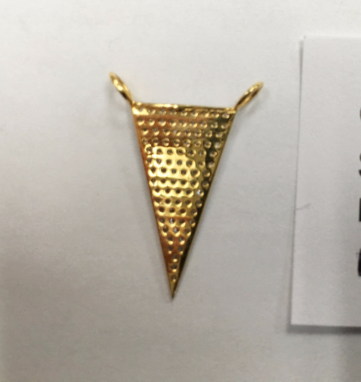 14k Solid Gold Triangle Diamond Pendants.