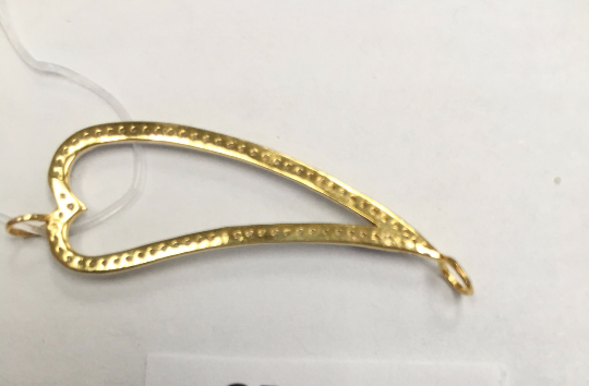 14k Solid Gold Open Leaf Shape Diamond Pendants