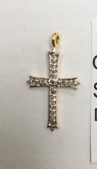 14K Solid Gold Cross Diamond Pendants