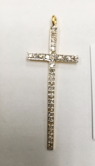 14K Solid Gold Cross Diamond Pendants.