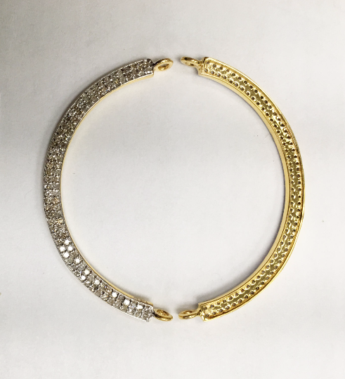 14k Solid Gold Crescent Moon Diamond.