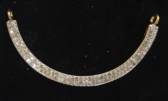 14k Solid Gold Crescent Moon Diamond.