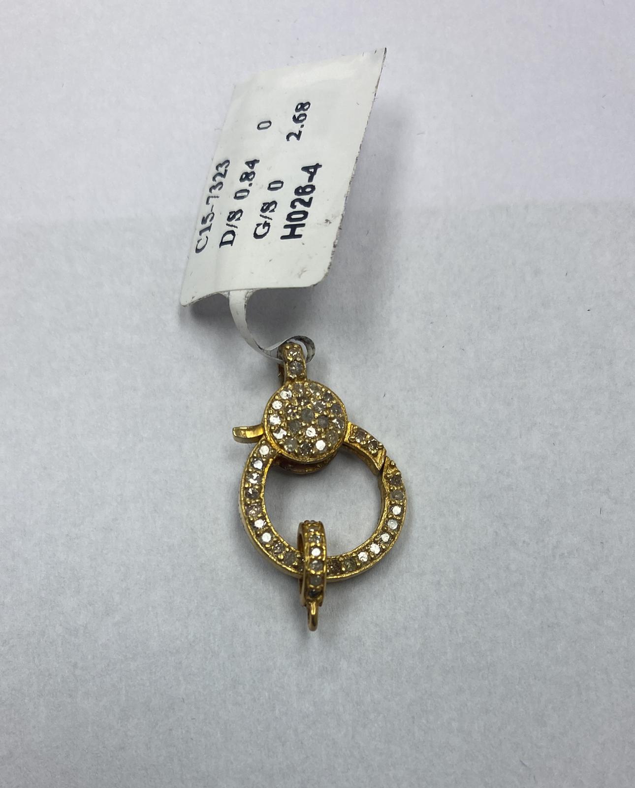 Diamond Clasps .925 Oxidized Sterling Silver Diamond Clasps, Genuine handmade pave diamond Clasps