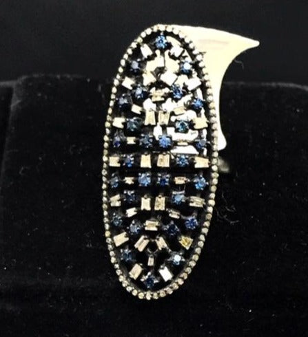 Oval Shape Silver Pave Diamond Ring .925 Oxidized Sterling Silver Diamond Ring, Genuine handmade pave diamond Ring