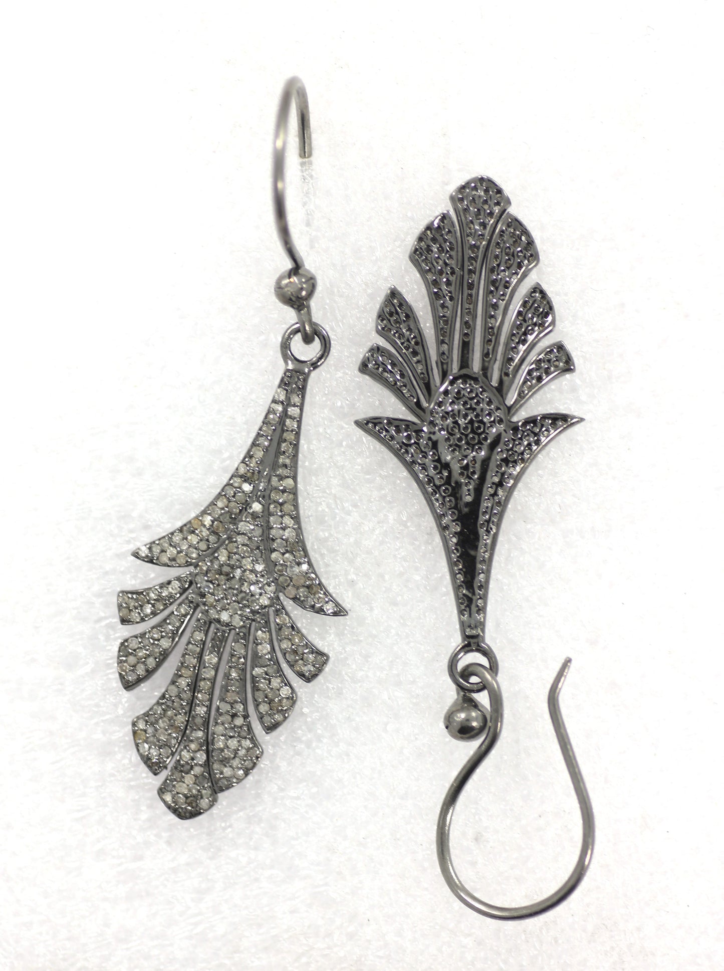 Art Deco Diamond Earring, Pave Diamond Earring,Pave Art Deco Earring, Appx 45 x 18mm