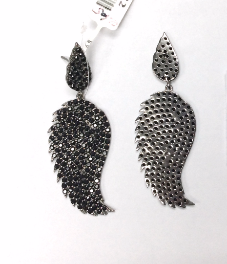 Black Spinel Silver Earring
