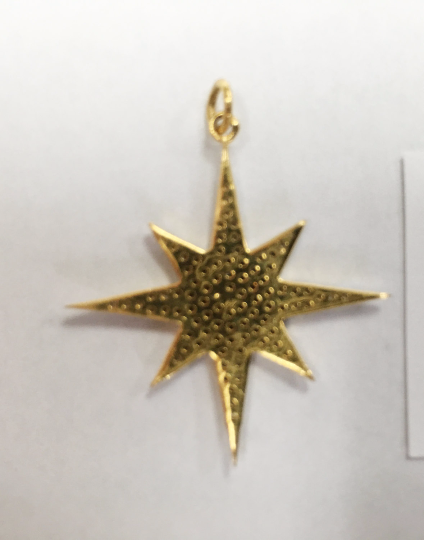 14k SolidGold Star Diamond Pendants