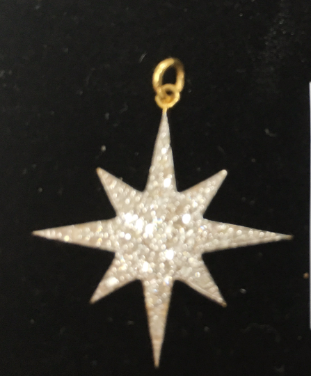 14k SolidGold Star Diamond Pendants
