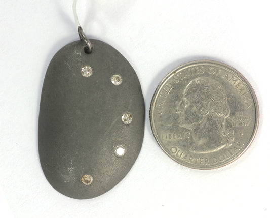 Silver Diamond Charm .925 Oxidized Sterling Silver Diamond Charms, Genuine handmade pave diamond Charm.