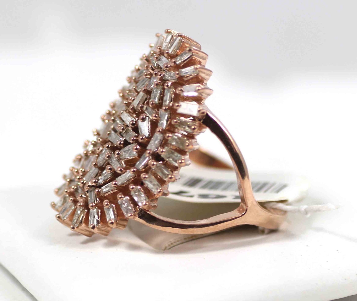 Silver Pave Tapered Baguette Diamond Ring .925 Oxidized Sterling Silver Diamond Ring, Genuine handmade pave diamond Ring.