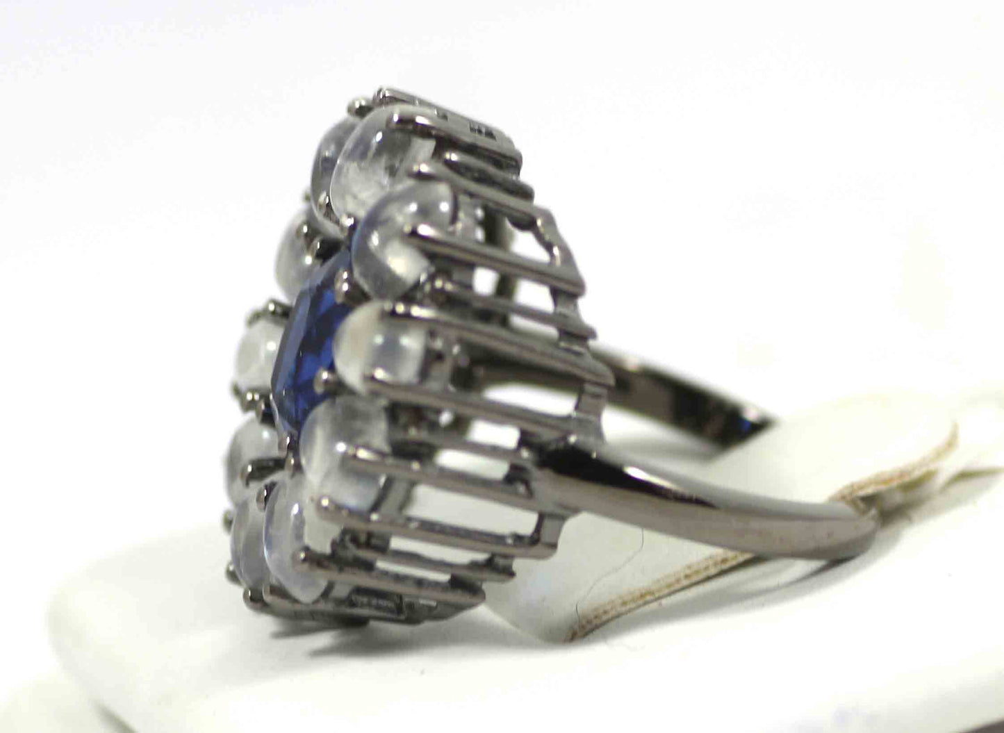 Silver Pave Diamond Ring .925 Oxidized Sterling Silver Diamond Ring, Genuine handmade pave diamond Ring Size Approx 0.84"(21x20 MM)