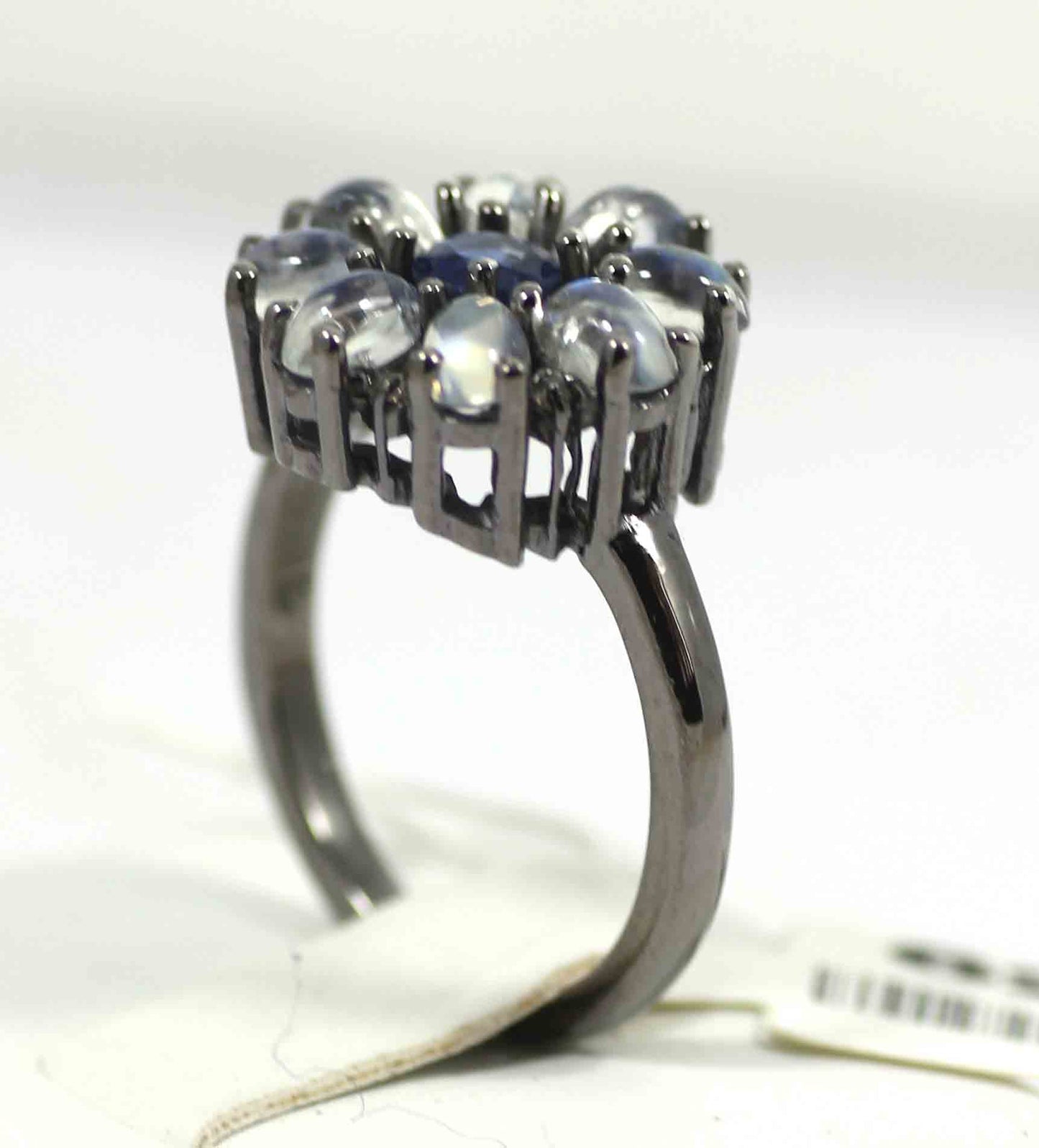 Silver Pave Diamond Ring .925 Oxidized Sterling Silver Diamond Ring, Genuine handmade pave diamond Ring Size Approx 0.52"(13 MM)