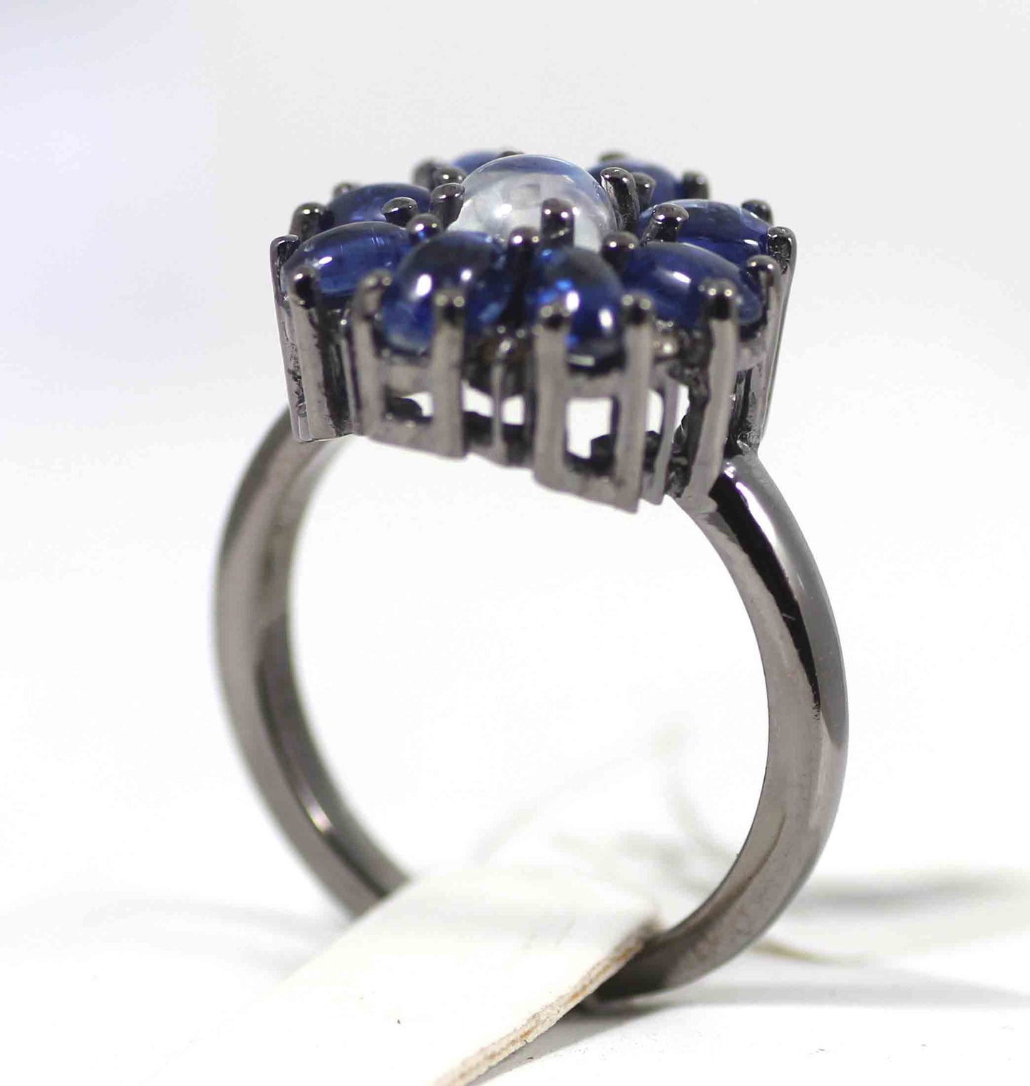Silver Pave Diamond Ring .925 Oxidized Sterling Silver Diamond Ring, Genuine handmade pave diamond Ring Size Approx 0.52"(13 MM)