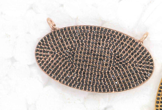 Oval Shape Black Spinal Charm