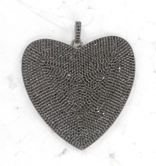 Heart Shape Black Spinel Charm