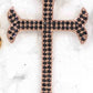 Cross Black Spinal Charm, Pave Black Spinal ,Approx 1.80''( 45 mm) Oxidized ,Black Spinel