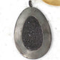 Black Spinel Charm, Pave Black Spinal ,Approx 1.60''( 40 mm) Oxidized Sterling Silver, Sterling Silver ,Black Spinel