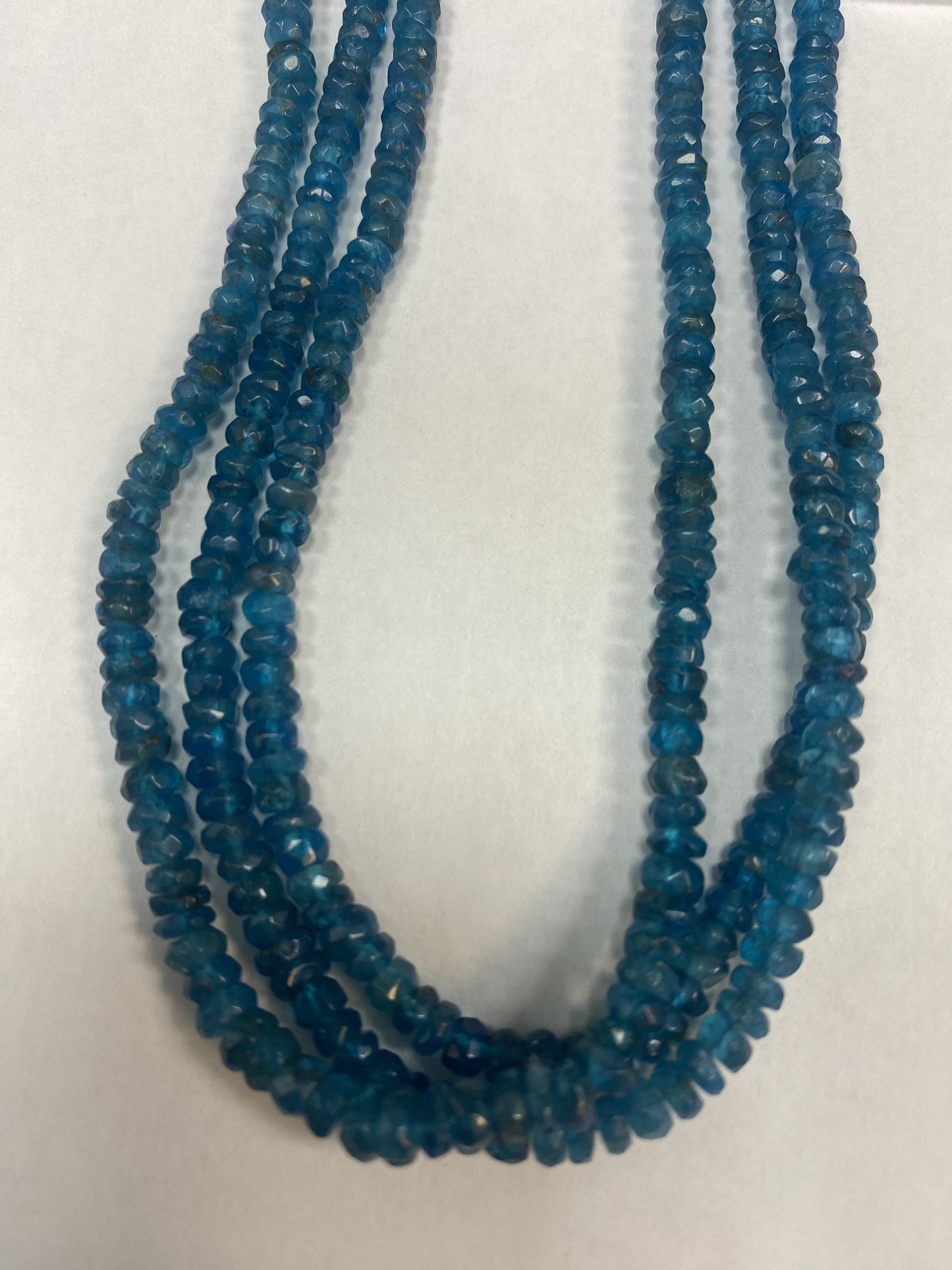 Apatite, Neon Apatite Faceted Rondelle 3-4MM