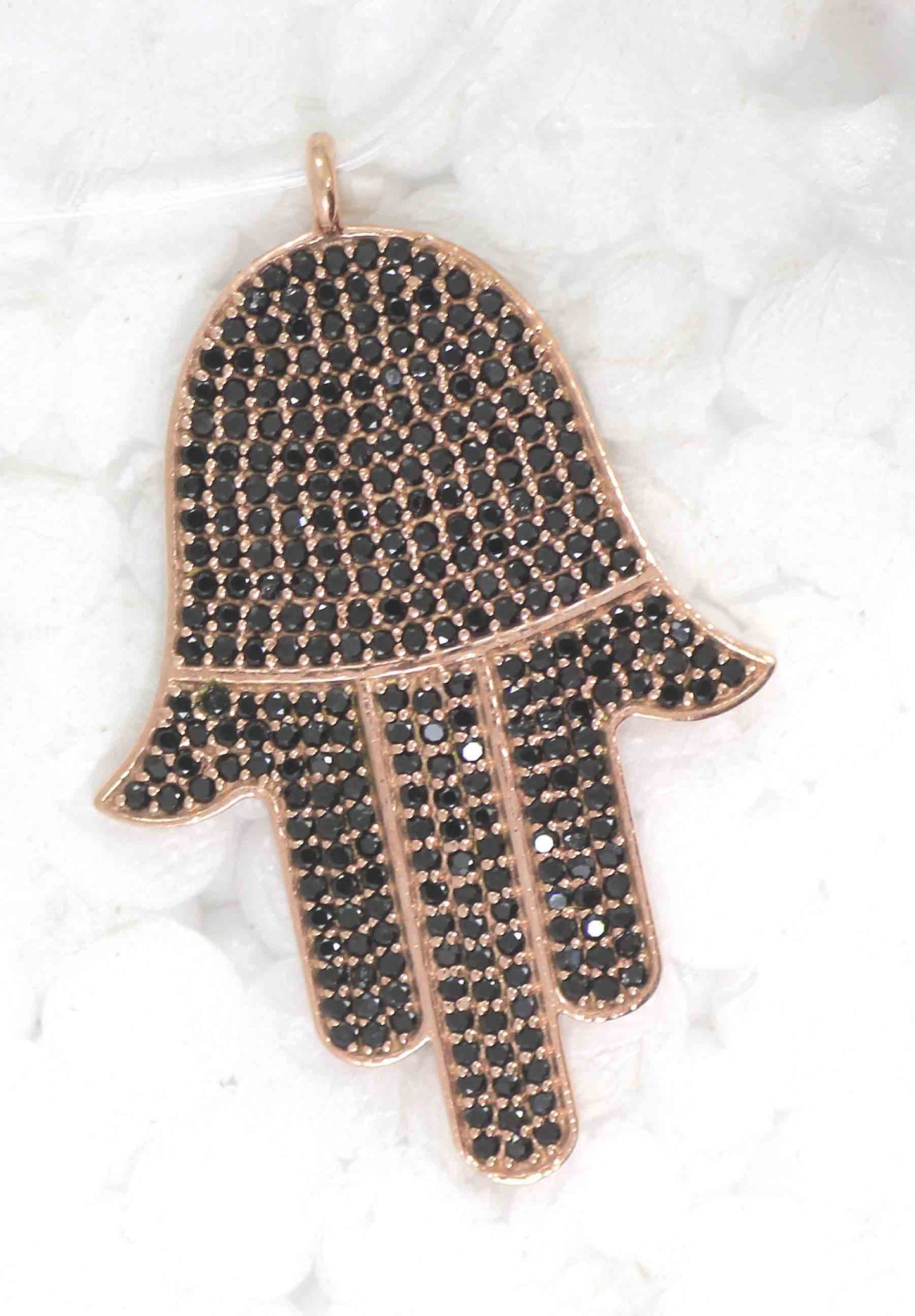 Hamsa Hand Black Spinel Charm