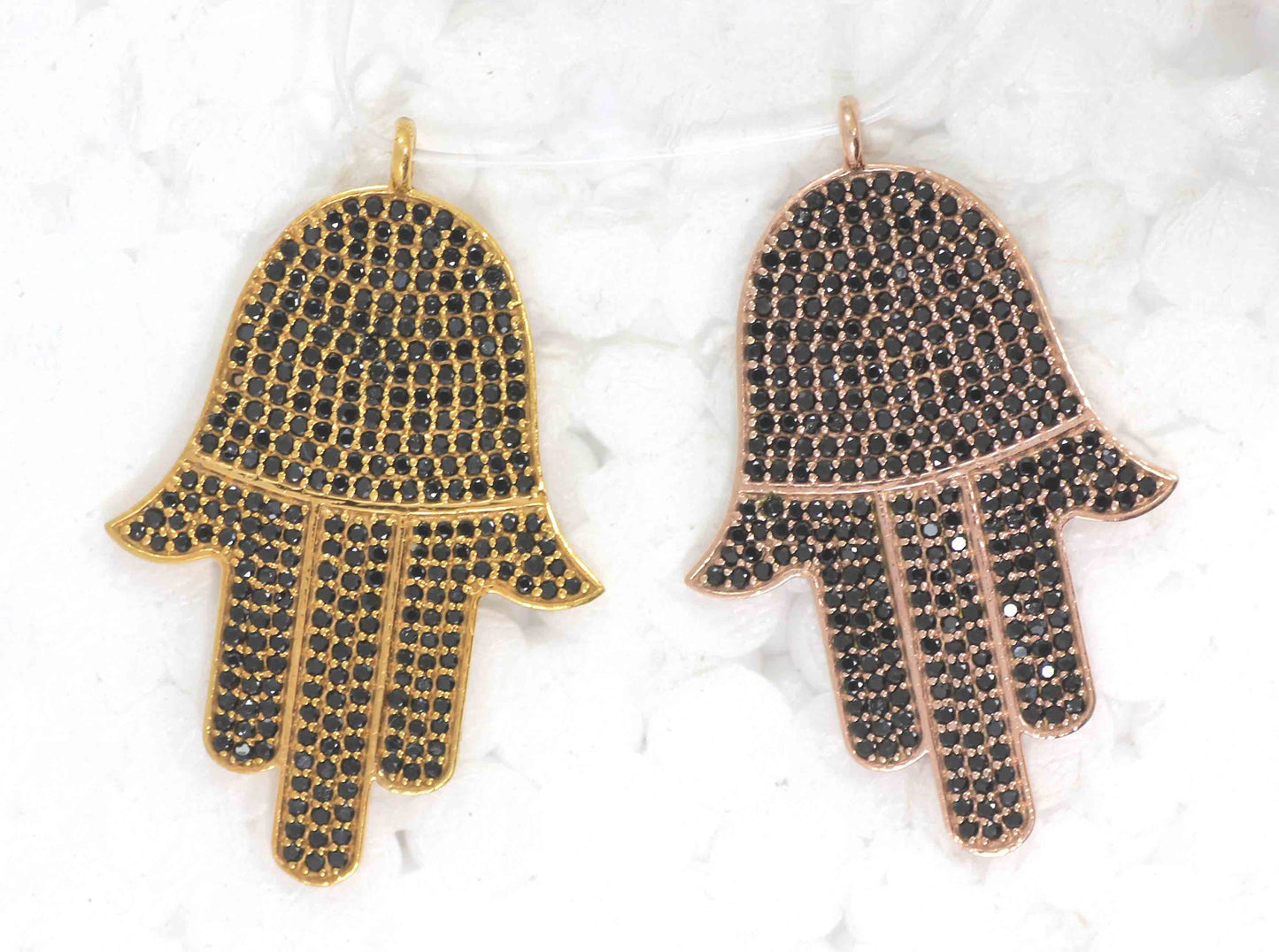Hamsa Hand Black Spinel Charm