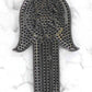 Hand Shape Black Spinal Charm, Pave Black Spinal ,Approx 1.60''( 20 x 40 mm) Oxidized ,Black Spinel