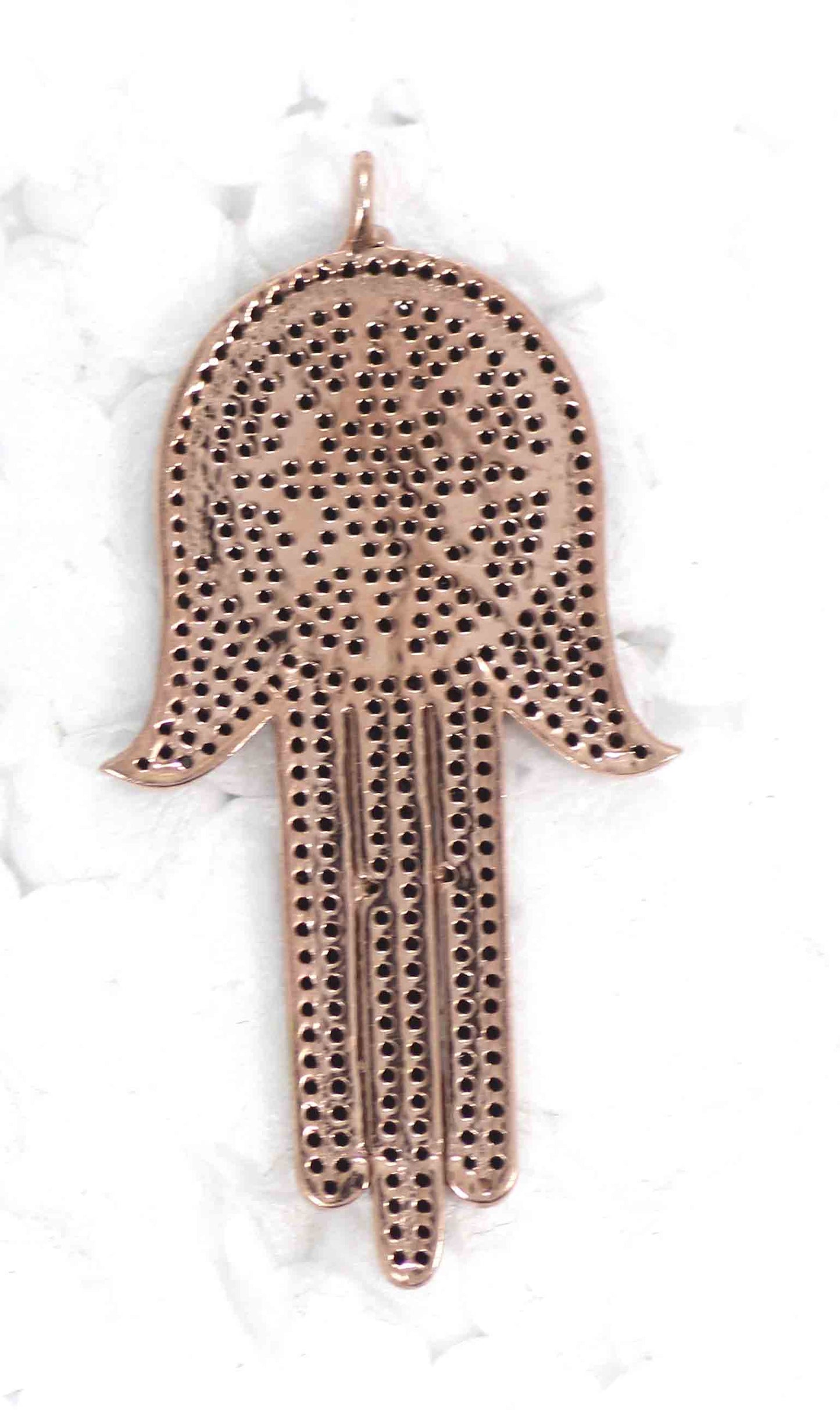 Hand Shape Black Spinal Charm, Pave Black Spinal ,Approx 1.60''( 20 x 40 mm) Oxidized ,Black Spinel