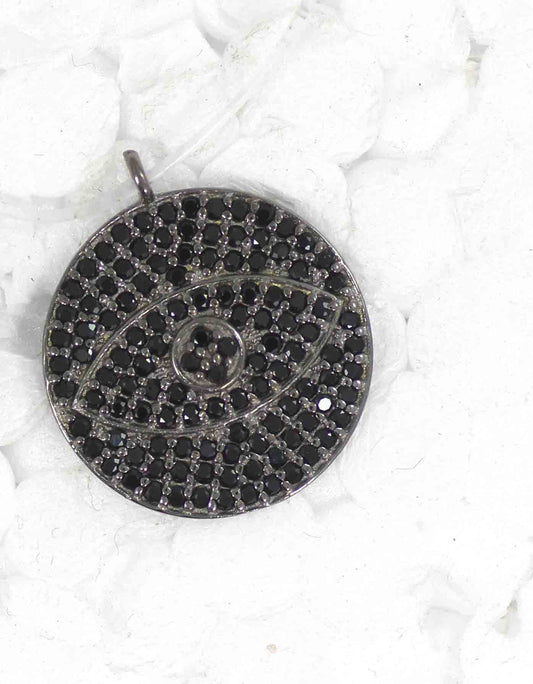 Evil Eye Black Spinel Charm