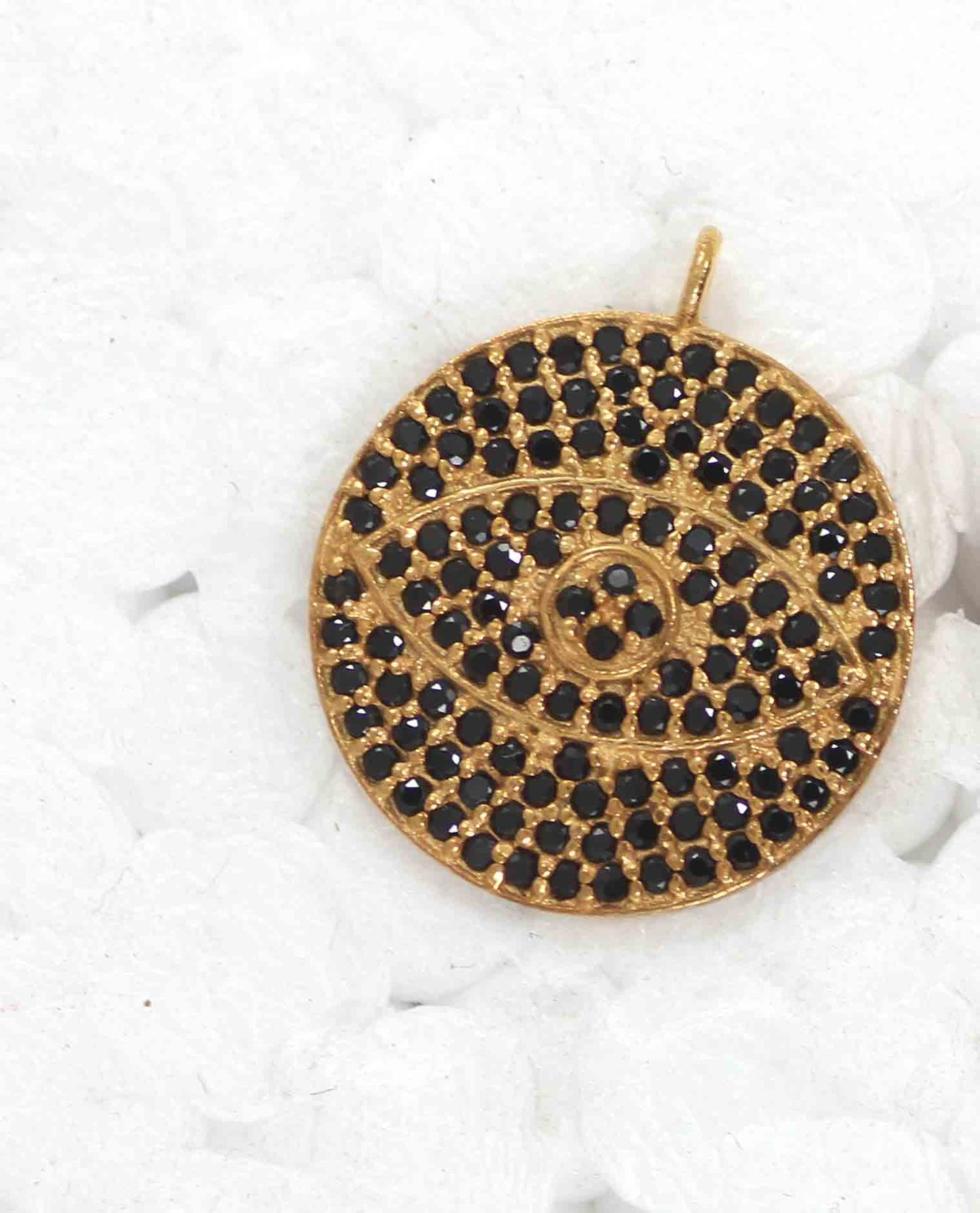 Evil Eye Black Spinel Charm