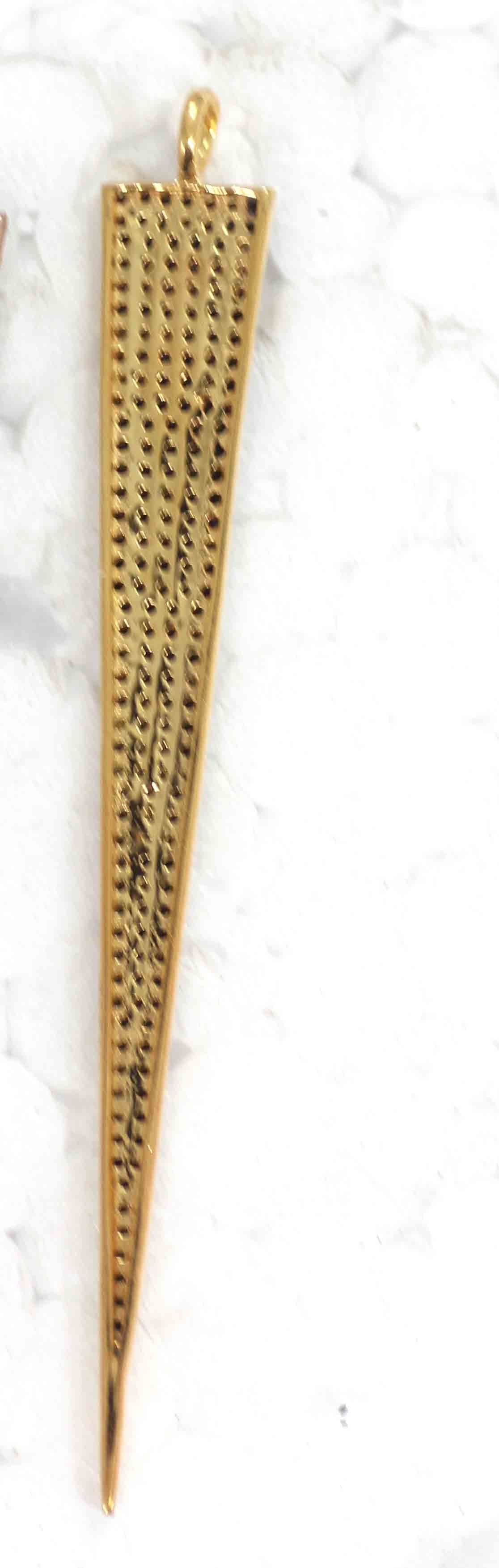 Spike Black Spinal Charm, Pave Black Spinal ,Approx 1.80''( 45 mm) Oxidized ,Black Spinel