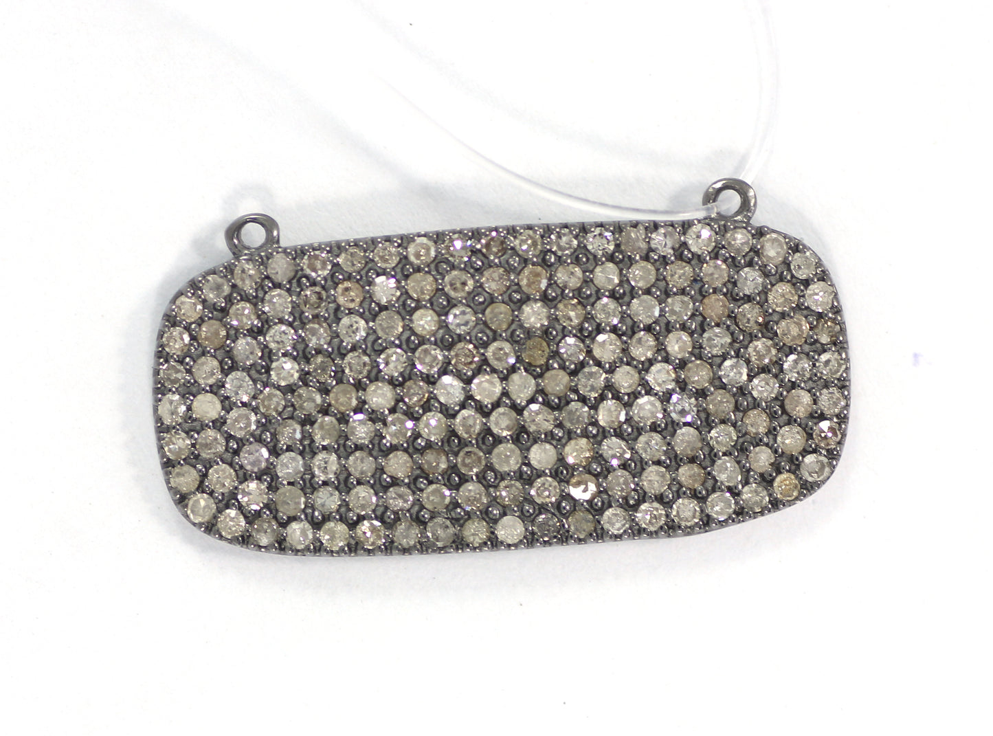 Silver Pave Diamond Pendant .925 Oxidized Sterling Silver Diamond Pendant, Genuine handmade pave diamond Pendant Size 16x32 MM