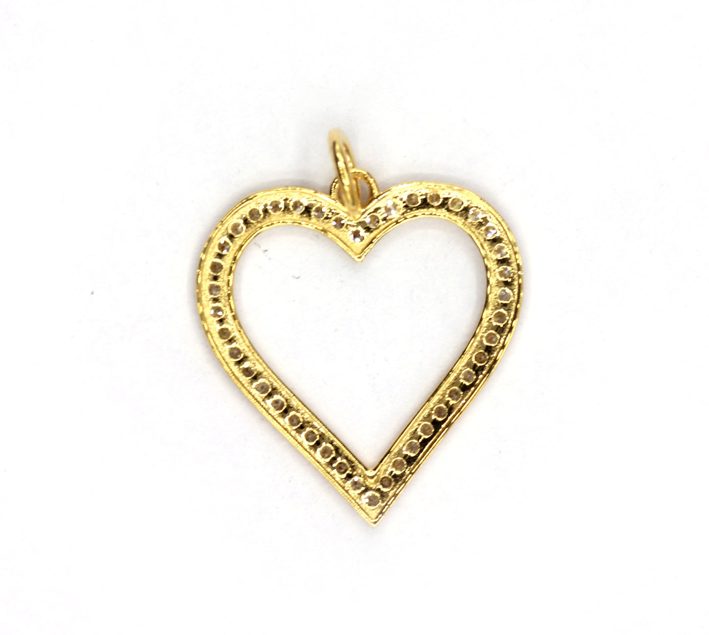 Solid 14k Gold Heart Diamond Pendants. 14k Solid Gold Diamond Pendants.