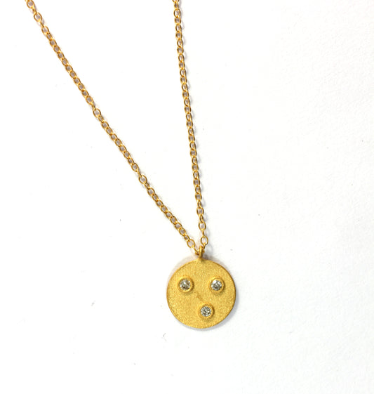 Round Diamond Pendants. Genuine handmade pave diamond Pendant