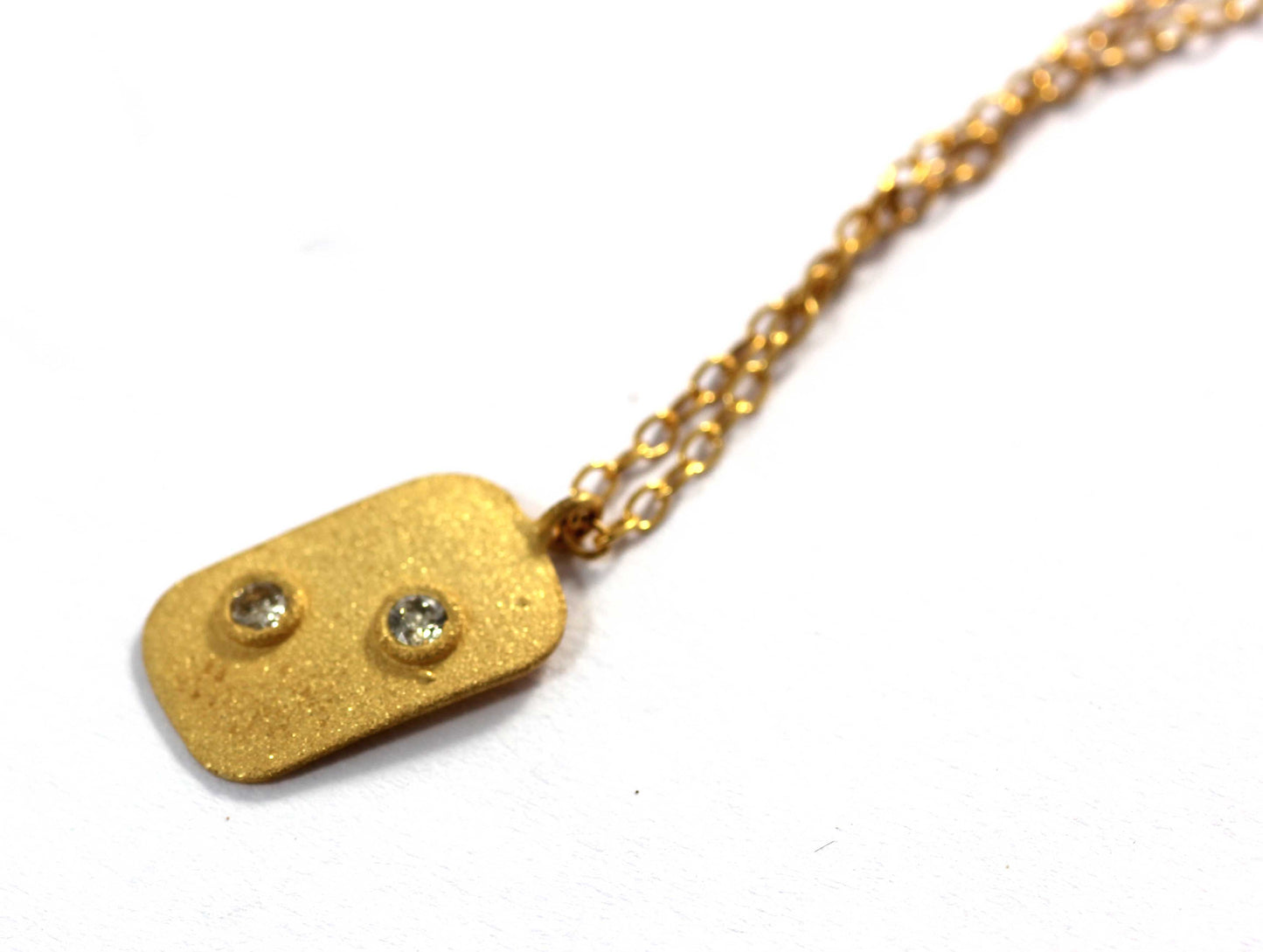 Rectangle Diamond Pendants. Genuine handmade pave diamond Pendant