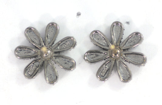 Flower Diamond Silver Earring