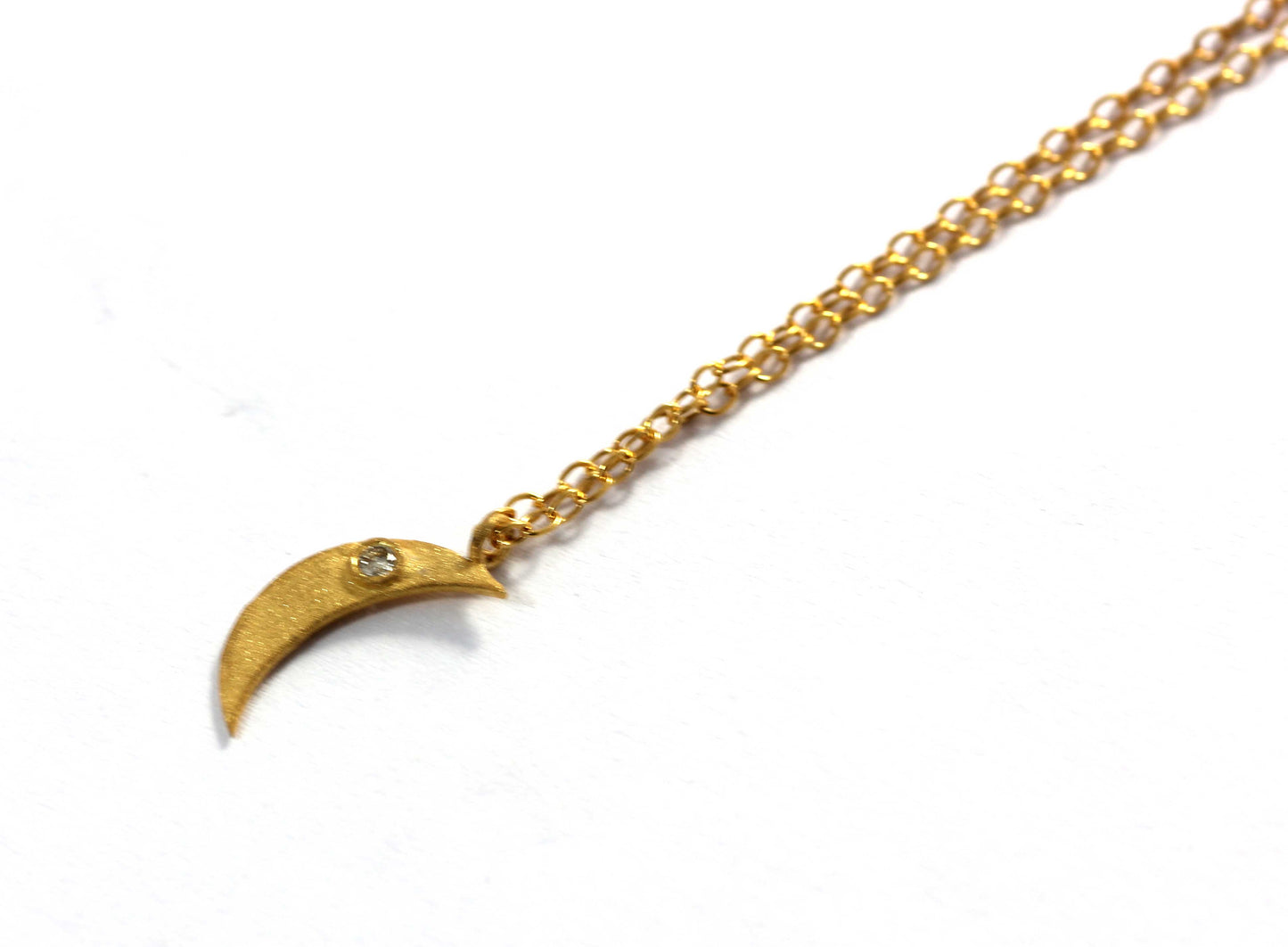 Moon Diamond Pendants. Genuine handmade pave diamond Pendant.